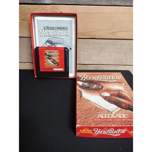 VTG Sega Genesis Al Michaels Announces Hard Ball III Video Game (1993) Complete - Picture 3 of 3